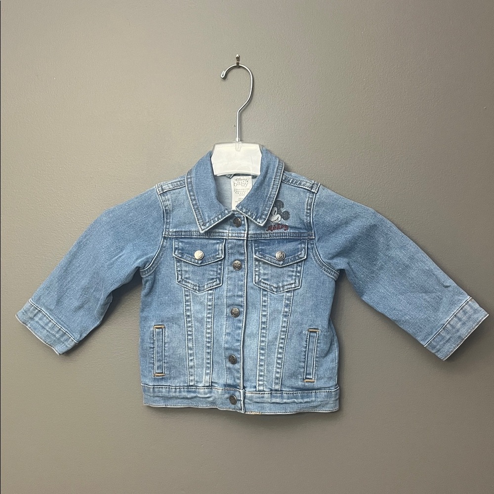 Disney Baby Denim Jean Jacket Mickey Mouse Size 18-24 Months